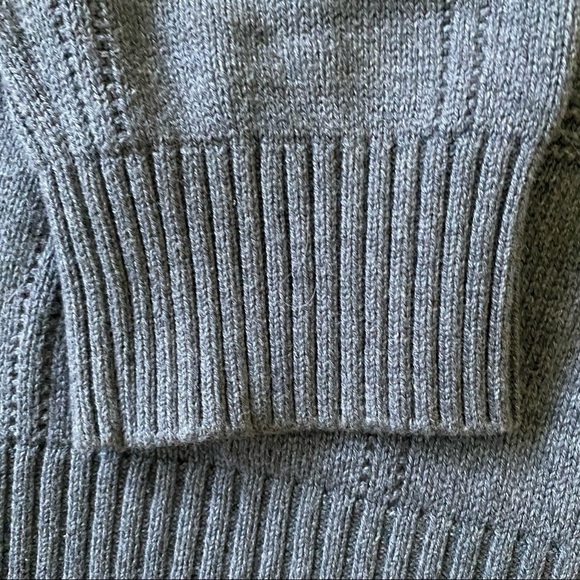 ARROW Grey Knit Ribbed sweater crew neck 100% cotton - Picture 3 of 7